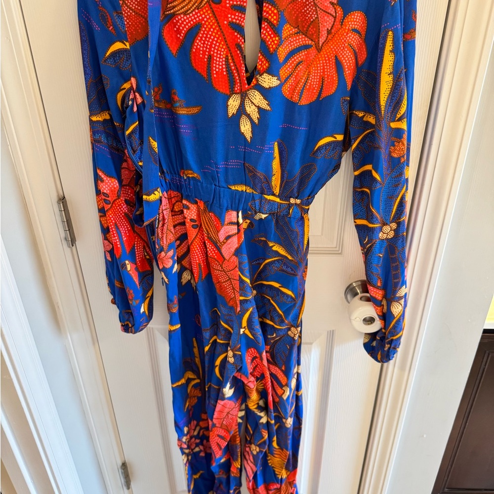 FARM Rio Tropical Blue and Pink Jumpsuit Size XS EUC - Picture 7 of 7